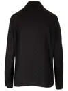 Palm Angels Black Silk Blouse With Monogram In Black