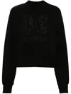 Palm Angels Black Monogram Statement Sweatshirt In Black