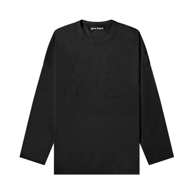 Pre-owned Palm Angels Monogram Statement Long-sleeve Tee 'black' | Men's Size M