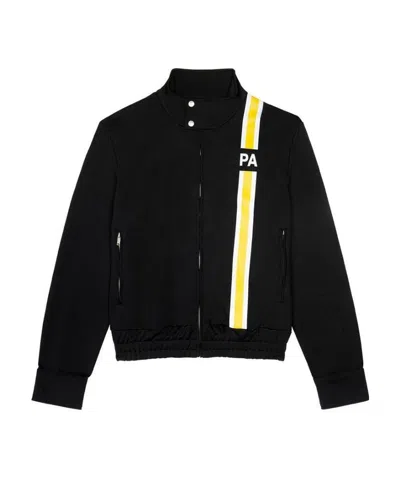 Palm Angels Monogram Striped Track Jacket In Black