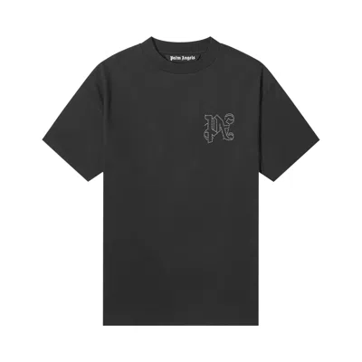Pre-owned Palm Angels Monogram Stud Classic Tee 'black/gunmetal'