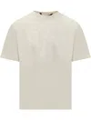 Palm Angels T-shirt With Studded Monogram In Off White