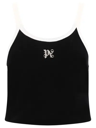 Palm Angels "monogram" Tank Top In Black