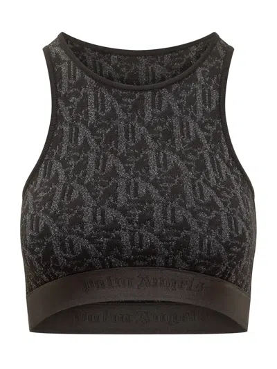 Palm Angels Monogram Top Bra - Spring/summer 2024 In Black