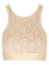 Palm Angels Monogram Jacquard-knit Bra Top In White