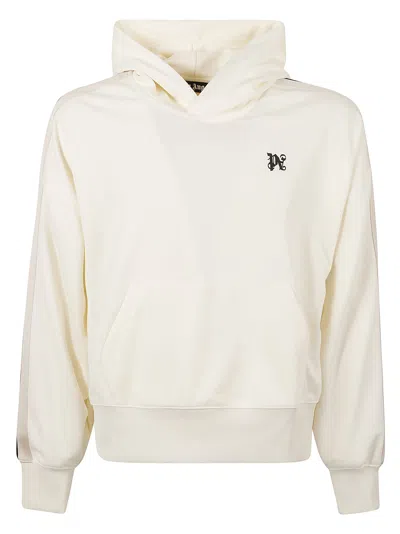 Palm Angels Monogram Track Hoodie In Off White/black