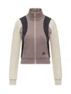 Palm Angels Panelled Turtleneck Sweatshirt With Ribbed Cuffs In Lilac Multi