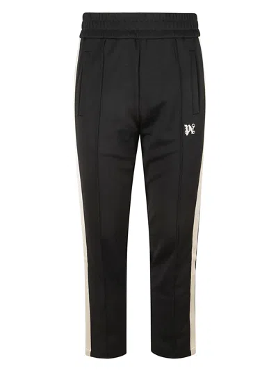 Palm Angels Monogram Track Trousers In Black/off White