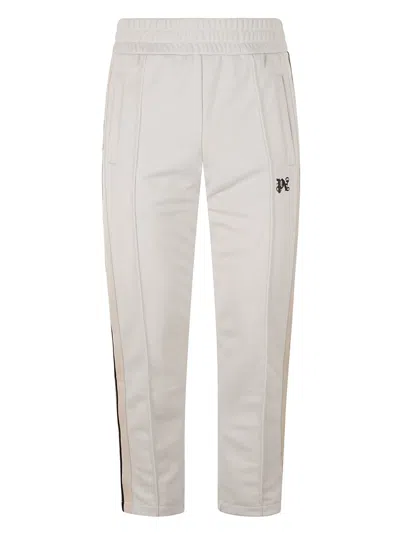 Palm Angels Monogram Track Pants In Light Grey/white