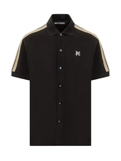 Palm Angels Monogram Track Polo In Black