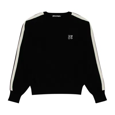 Pre-owned Palm Angels Monogram Track Sweater 'black/off White'