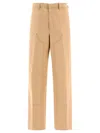 PALM ANGELS MONOGRAM TROUSERS BEIGE