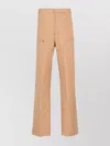 Palm Angels Monogram Wide Leg Trousers With Multiple Pockets In Red