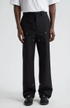 Palm Angels Monogram Workwear Pants In Black Off White