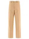 Palm Angels Monogram Tailored Pants In Beige