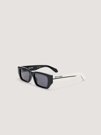 Palm Angels Moss Sunglasses In Shiny Black/white