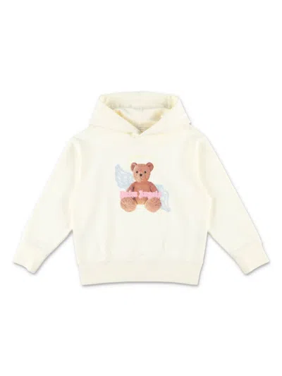 Palm Angels Kids' Hoodie Bear Angel In Neutrals
