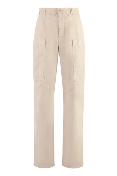 Palm Angels Multi-pocket Cotton Trousers In Beige