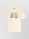 Palm Angels Ivory T-shirt With Front Bear Print