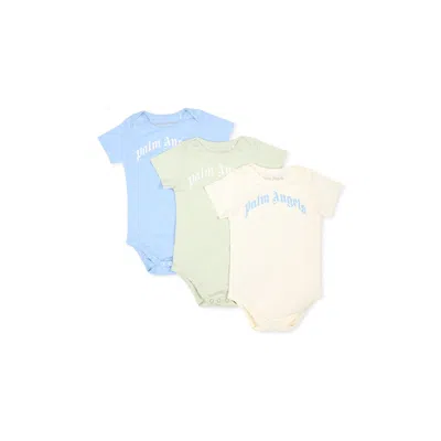 Palm Angels Multicolor Bodysuit Set For Baby Boy With Logo