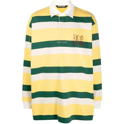 Palm Angels Multicolor Cotton Polo Shirt In Yellow