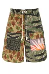 Palm Angels Multicolor Printed Cotton Bermuda Shorts In Multicolor