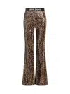 Palm Angels Flared Disco-spirited Trousers In Brown