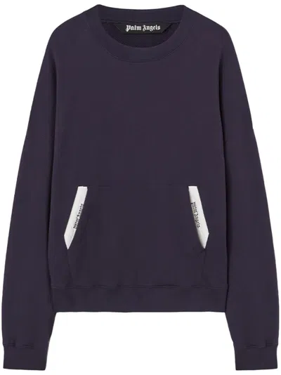 PALM ANGELS NAVY BLUE LOGO SWEATSHIRT