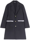 Palm Angels Tailored Coat In Navy Blue