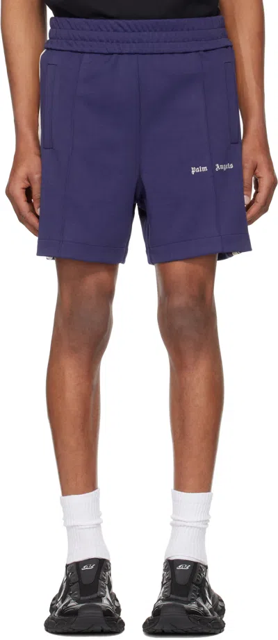 Palm Angels Logo Track Shorts In Blue