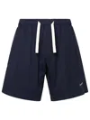Palm Angels Logo-embroidered Drawstring Bermuda Shorts In Navy