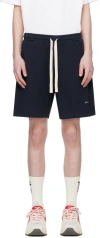 PALM ANGELS NAVY EMBROIDERED SHORTS