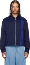 Palm Angels Long Sleeve Casual Jacket In Blue - Blue