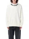 Palm Angels Logo-print Cotton Sweatshirt In Off White