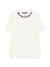 Palm Angels Neck Logo Printed T-shirt In White