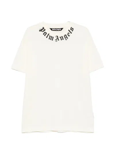 PALM ANGELS NECK LOGO PRINTED T-SHIRT