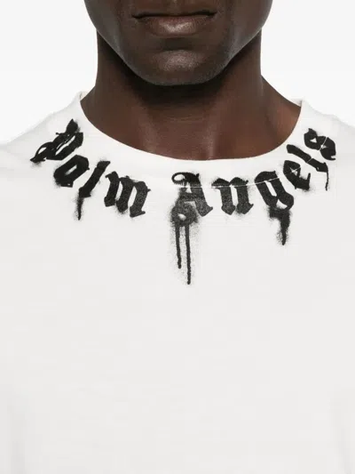 PALM ANGELS PALM ANGELS NECK LOGO REG TEE OFF WHITE - BLACK
