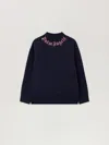 Palm Angels Mock-neck Logo Sweatshirt In Blue