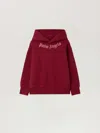 Palm Angels Neck Logo Reg.hoodie In Red