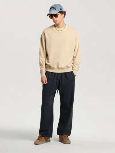 Palm Angels Neck Logo Regular Crew In Kaki - Light Yellow