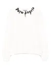 Palm Angels Classic Fit White Cotton T-shirt With Graphic Branding In White