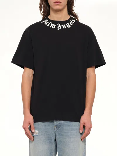 PALM ANGELS NECK LOGO REGULAR T-SHIRT