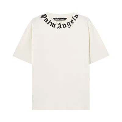 Pre-owned Palm Angels Neck Logo Regular T-shirt 'off White/black' | Men's Size Xl
