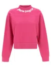 Palm Angels Neck Logo Sweater In Fuchsia