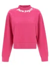 Palm Angels Neck Logo Sweater In Fuchsia