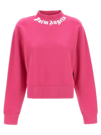 Palm Angels Neck Logo Sweater In Pink