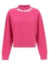 Palm Angels Neck Logo Sweater In Fuchsia