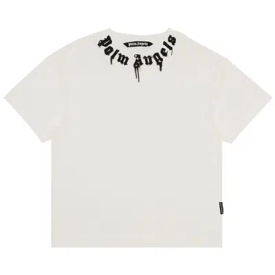 Pre-owned Palm Angels Neck Logo Tee 'off White/black' | Men's Size M