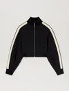 Palm Angels Zip-up Sculptural Track Jacket In 1003 Black - Off White