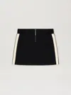 Palm Angels Black Neoprene Track Miniskirt In 1003 Black - Off White